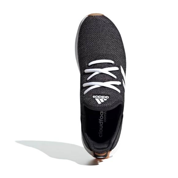 Adidas Women's Core Black Cloud White Grey Six Cloudfoam Pure Shoes Size 9 - Picture 10 of 11